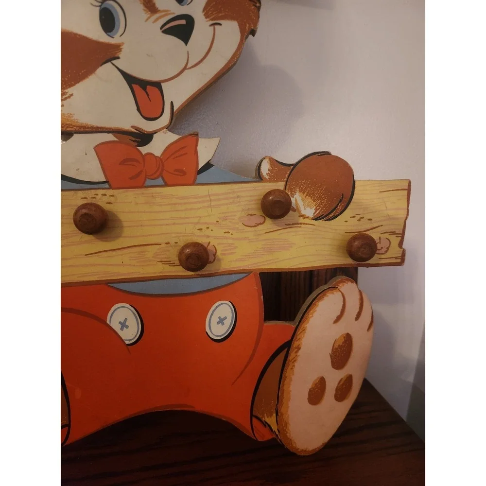 Vintage 1960s Bear Wall Hooks‎ Kitchy Nursery Kids Room Composite Dolly Toy Co